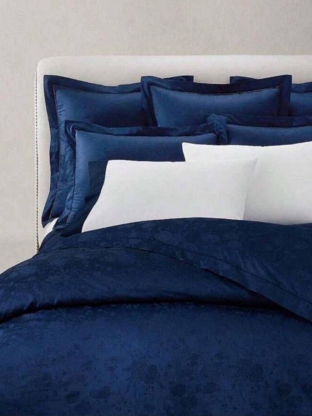 💙 Ralph Lauren Bethany Jacquard Queen Extra Deep Fitted Sheet - Navy